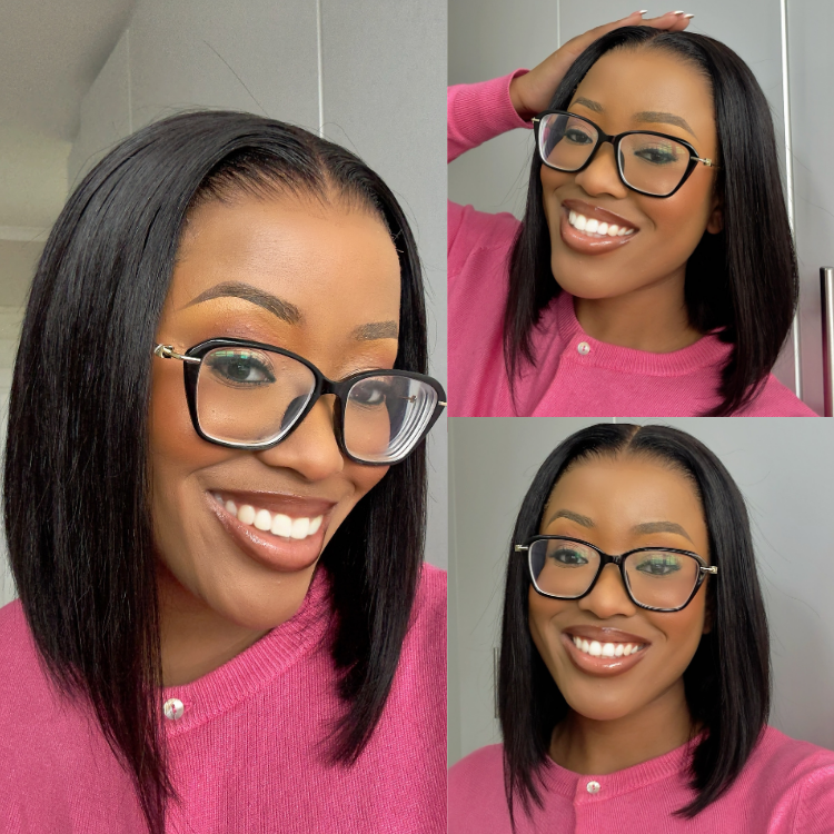 [ayanda_tenza]'s Special Link NatureMAX™ Silky Blunt Cut Bob Glueless Ear-to-ear 13x4 HD Lace Front Wig Pre-Cut Lace Flexi-Fit Drawstring Cap