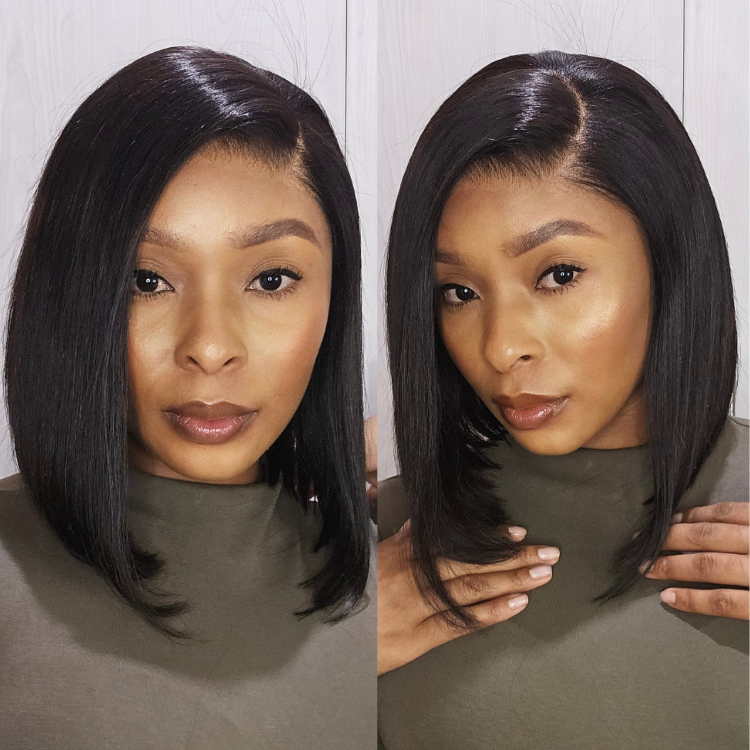 [pheladi_pm_]'s Special Link NatureMAX™ Silky Blunt Cut Bob Glueless Ear-to-ear 13x4 HD Lace Front Wig Pre-Cut Lace Flexi-Fit Drawstring Cap