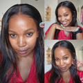 [kamama_sam]'s Special Link PreMax Wigs | Ultra Natural Hairline Brown Highlight & Natural Black Silky Straight Glueless 13x4 Frontal Lace Long Wig Pre-Cut Lace
