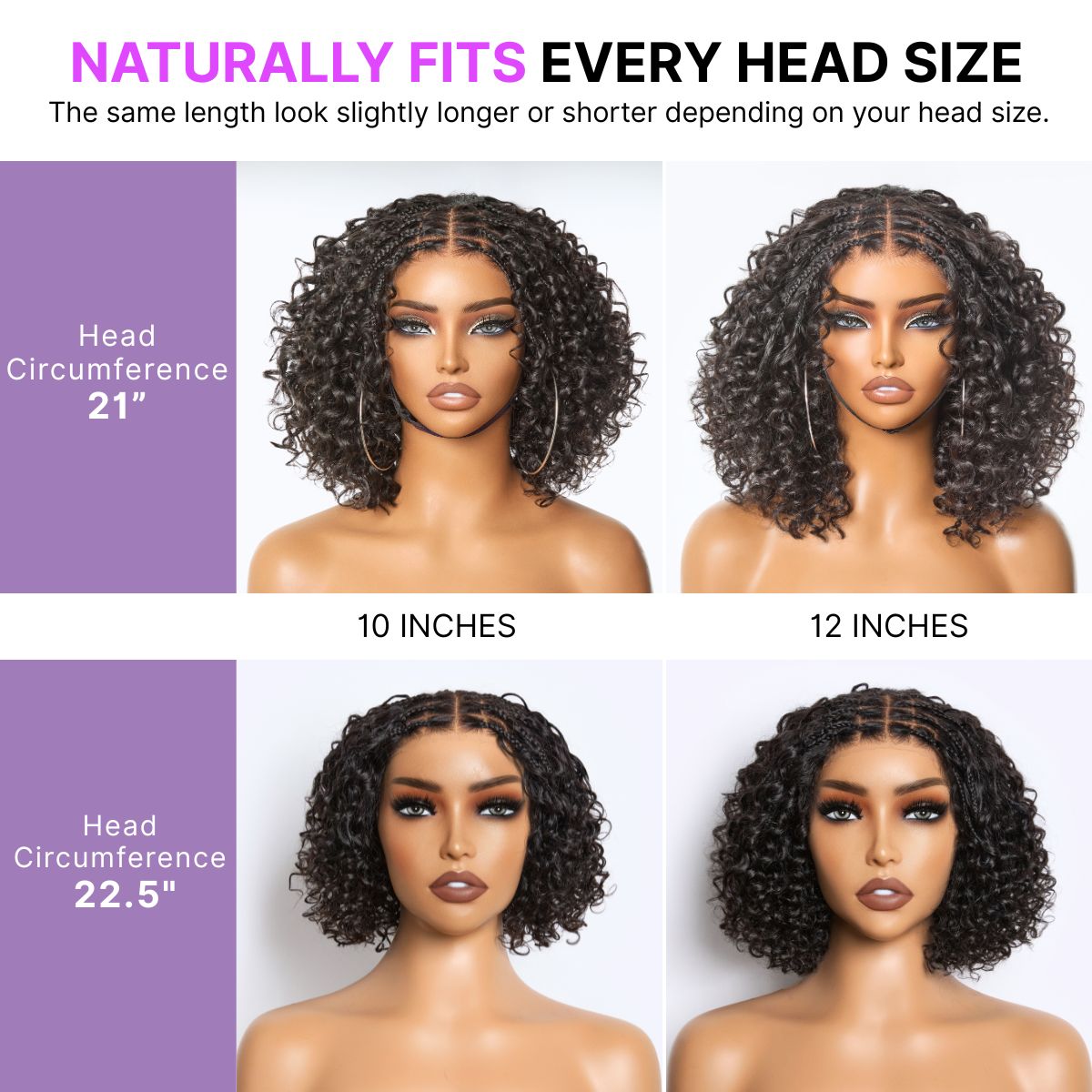 Outlet | Readitress™ Boho Braids Deep Curly Glueless 5x5 Closure Lace with Braided Top Human Hair Wig Pre-Cut Lace