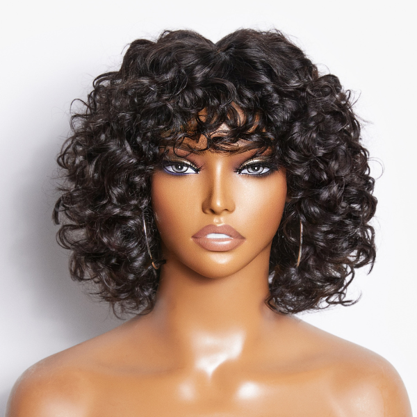 Worth | Throw On & Go Water Wave Glueless Short Wig 6 inches with Bangs