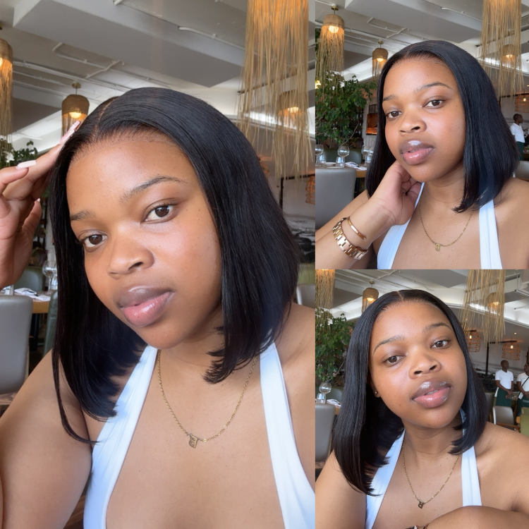 [bulelasikithi]'s Special Link NatureMAX™ Silky Blunt Cut Bob Glueless Ear-to-ear 13x4 HD Lace Front Wig Pre-Cut Lace Flexi-Fit Drawstring Cap