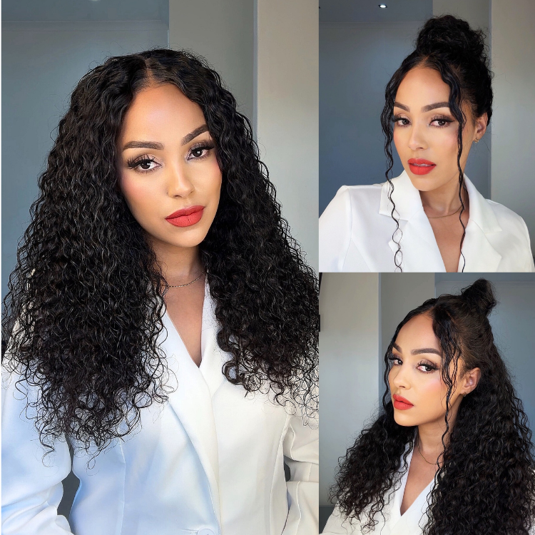 [morgantasneem]'s Special Link PreMax 180% / 220% Density Water Wave Glueless Flexi-Fit Drawstring 13x4 Frontal Lace Fluffy Curly Wig Pre-Cut Lace