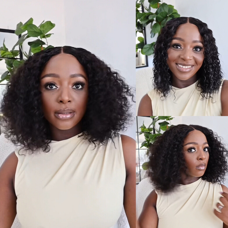 [khanyi_skosee]'s Special Link 1 Sec Install Wig | 180% Density ReadytoGo Soft Deep Curl Bob Glueless 4x4 Closure Lace Wig