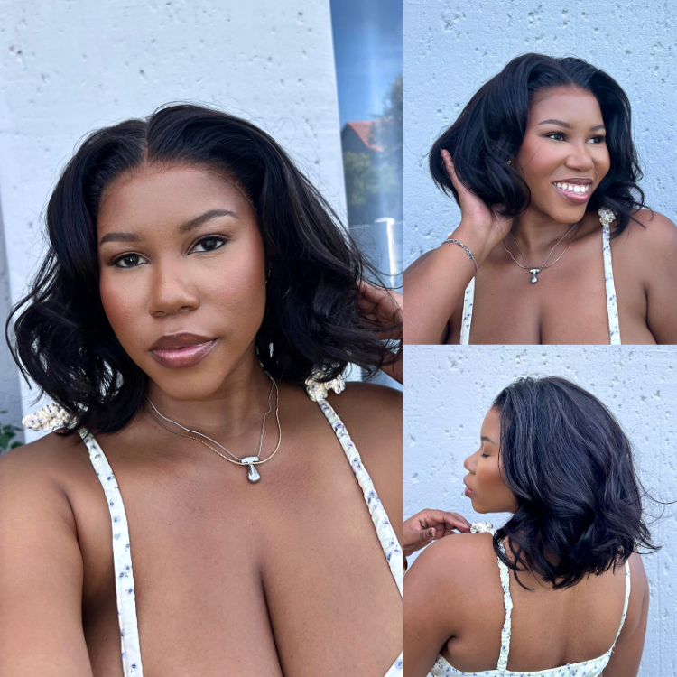 [_hawemuurhh]'s Special Link NatureMAX™ Silky Blunt Cut Bob Glueless Ear-to-ear 13x4 HD Lace Front Wig Pre-Cut Lace Flexi-Fit Drawstring Cap