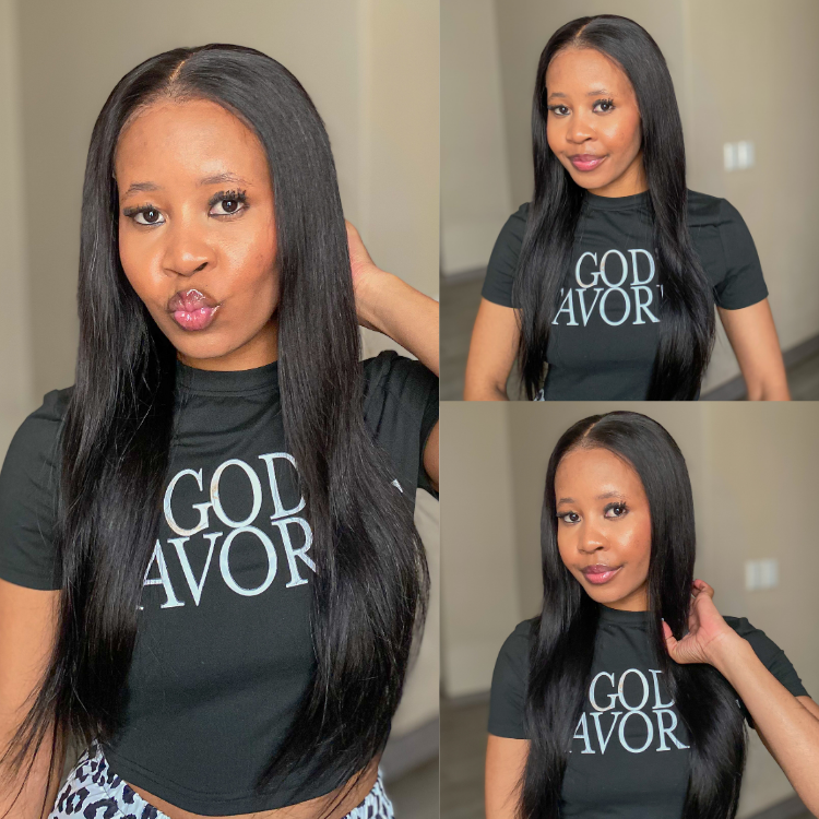 [twin.tebo]'s Special Link PreMax Wigs - Flexi-Fit Silky Straight Invisi Drawstring Cap & HD Lace & Regular Lace Glueless 13x4 Frontal Lace Human Hair Wig Pre-Cut Lace