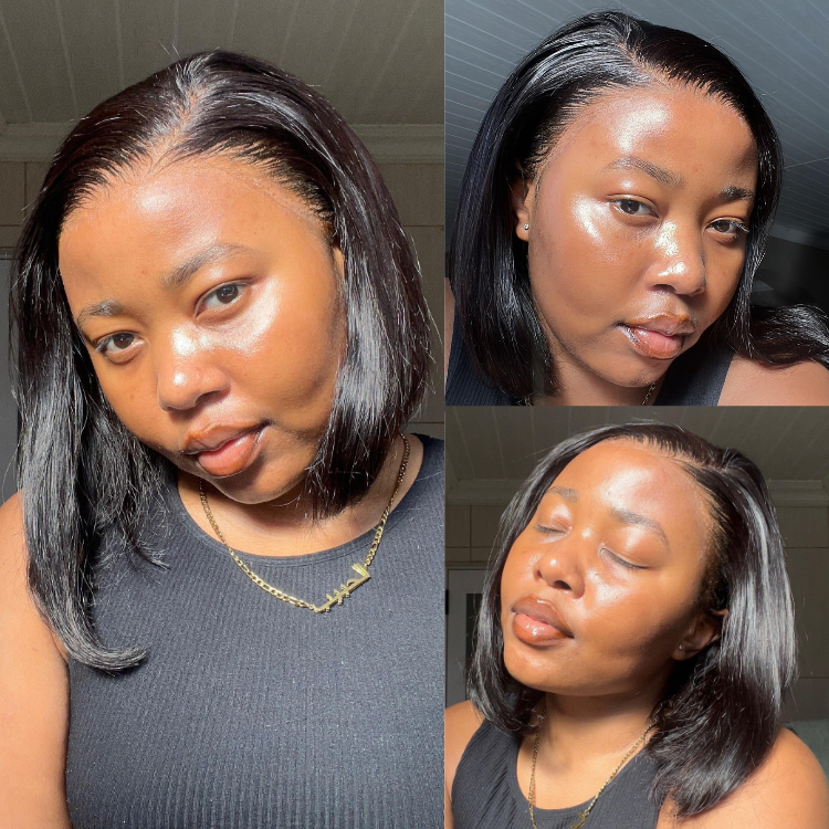 [ntandomatini_]'s Special Link NatureMAX™ Silky Blunt Cut Bob Glueless Ear-to-ear 13x4 HD Lace Front Wig Pre-Cut Lace Flexi-Fit Drawstring Cap