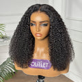 Outlet | Natural Black Kinky Curly 7x6 Closure Lace Glueless Wig Pre-cut Lace