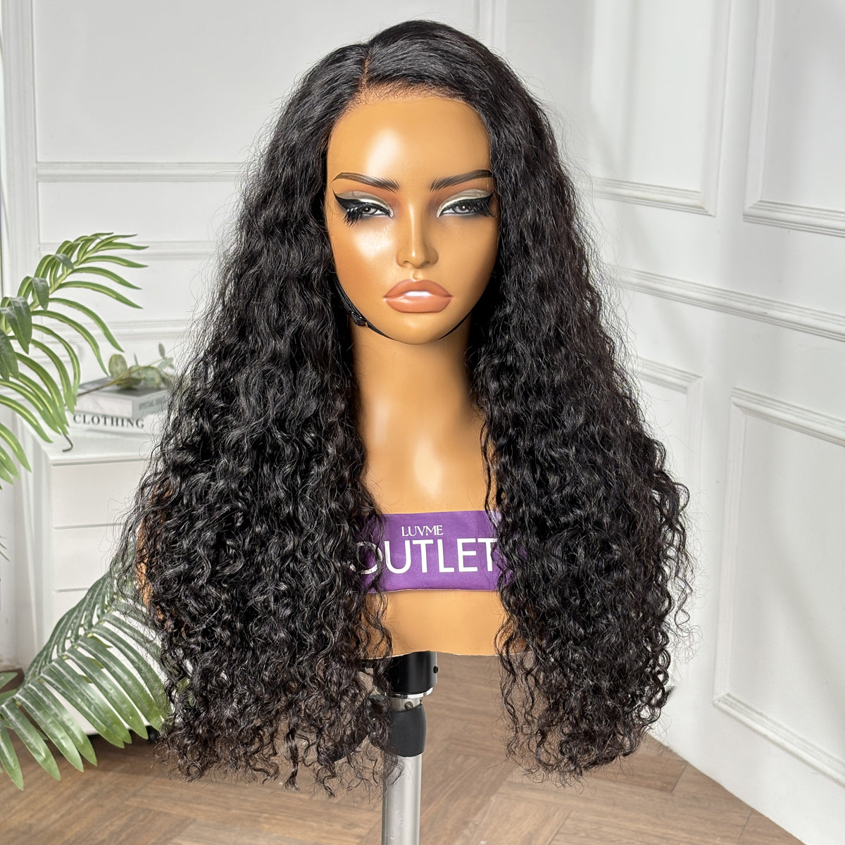 Outlet | Natural Black Water Wave 5x5 Closure Lace Glueless Wig Pre-cut Lace