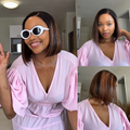 [futhii]'s Special Link PreMax Wigs | Brown Highlight Silky Blunt Cut Bob Glueless Lace Wig With Pre-Bleached Pre-Plucked Pre-Cut Lace
