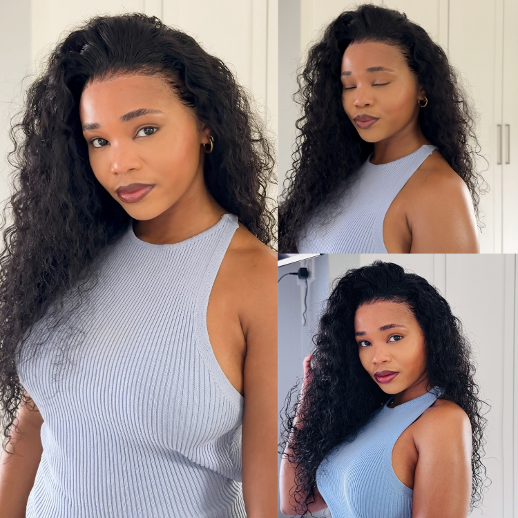 [relowh]'s Special Link PreMax 180% / 220% Density Water Wave Glueless Flexi-Fit Drawstring 13x4 Frontal Lace Fluffy Curly Wig Pre-Cut Lace