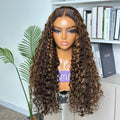 Outlet | Brown Highlights Funmi Curly Wig Pre-cut Lace