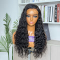 Outlet  | Natural Black Water Wave Glueless 5x5 Closure Lace Wig Pre-cut Lace