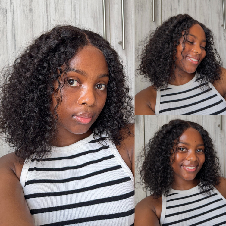 [zan.d_]'s Special Link 1 Sec Install Wig | 180% Density ReadytoGo Soft Deep Curl Bob Glueless 4x4 Closure Lace Wig