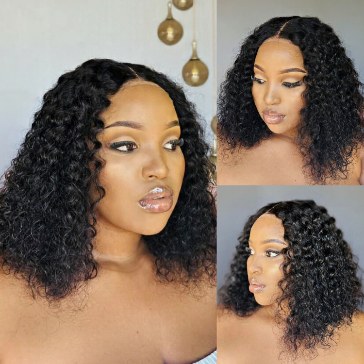 [_mabiyela]'s Special Link 1 Sec Install Wig | 180% Density ReadytoGo Soft Deep Curl Bob Glueless 4x4 Closure Lace Wig