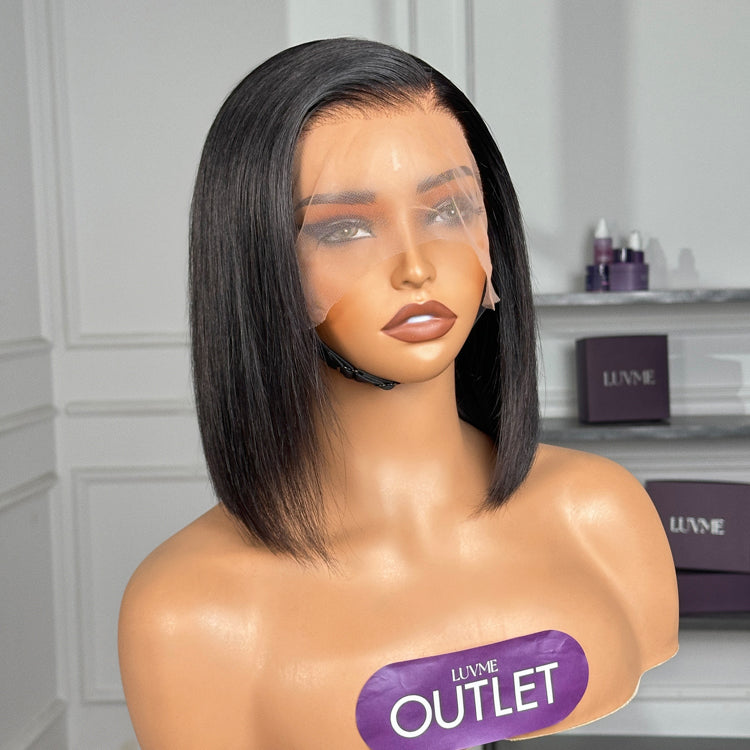 Outlet | Natural Black Glueless Bob 13x5 Frontal Lace Wig Pre-Cut Lace