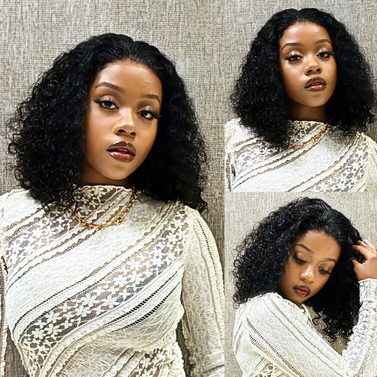 [rethabilentseki]'s Special Link 1 Sec Install Wig | 180% Density ReadytoGo Soft Deep Curl Bob Glueless 4x4 Closure Lace Wig