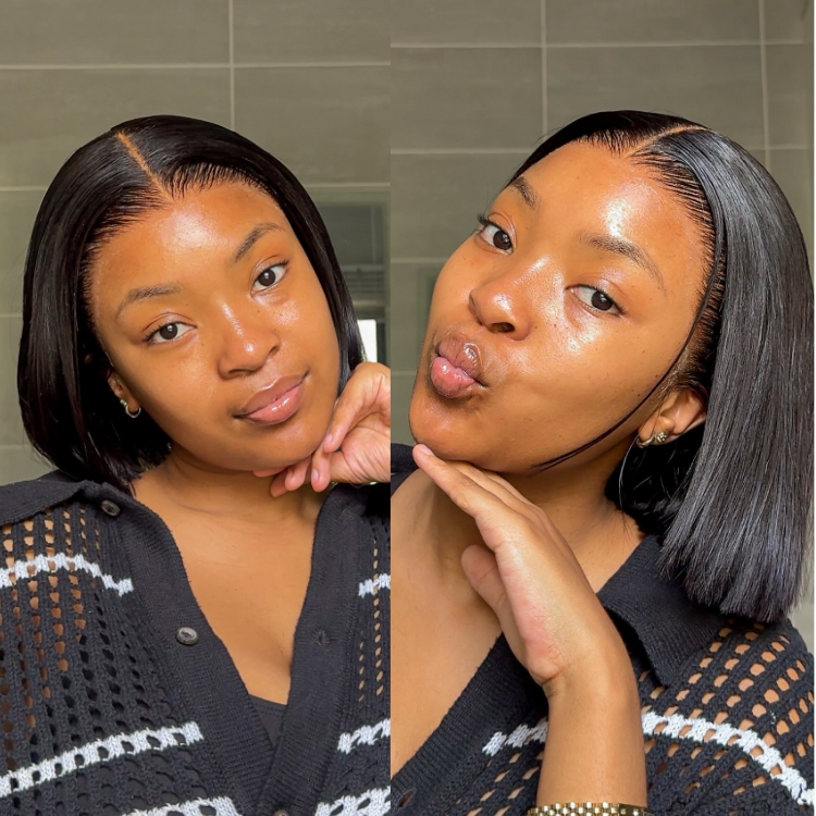 [kim.moleleki]'s Special Link NatureMAX™ Silky Blunt Cut Bob Glueless Ear-to-ear 13x4 HD Lace Front Wig Pre-Cut Lace Flexi-Fit Drawstring Cap