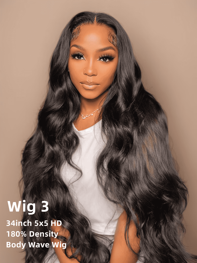 The UNice Limited Stock 13x4/5x5 HD/4x4 pre Cut 22"-34" Highlight Water Wave/ Chocolate wig visual image position 4 shows wigs for black women | body wave texture, water.