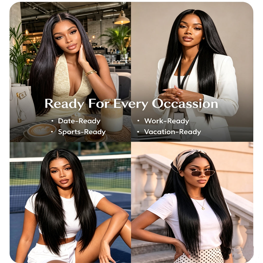 Glueless 13x4 Lace Frontal Wig Pre Plucked Straight 5x5 Wig Virgin Human Hair