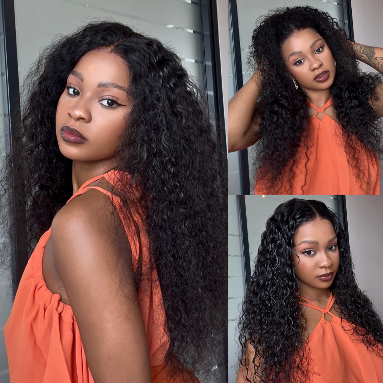 [mshini_lekwadu]'s Special Link PreMax 180% / 220% Density Water Wave Glueless Flexi-Fit Drawstring 13x4 Frontal Lace Fluffy Curly Wig Pre-Cut Lace