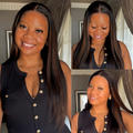 [_lukhozi_n]'s Special Link PreMax Wigs | Ultra Natural Hairline Brown Highlight & Natural Black Silky Straight Glueless 13x4 Frontal Lace Long Wig Pre-Cut Lace