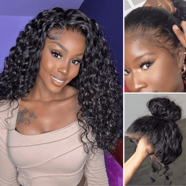 Worth | Water Wave 360 Lace Flexi-Fit Invisi Drawstring Cap Long Wig 100% Human Hair Pre-bleached & Pre-plucked & Pre-Cut Lace