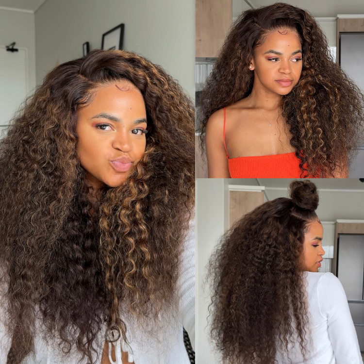 [tshego_chale]'s Special Link SouthKiss All-Day Comfort™ Wig PartingMax Brown Highlights Funmi Curly 7x6 Closure HD Lace Glueless Wig Pre Cut Lace