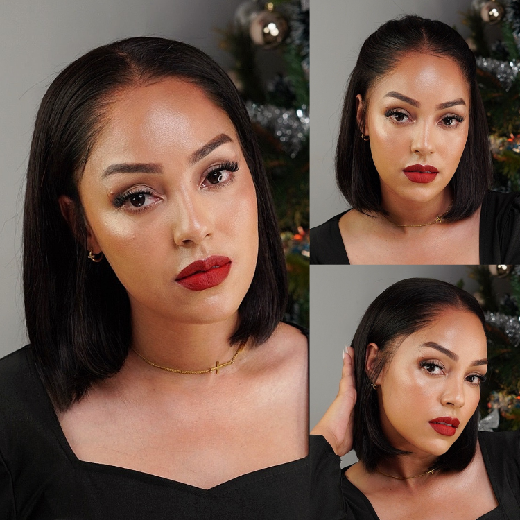 [morgantasneem]'s Special Link NatureMAX™ Pre-do Lagos Hairline Flexi Fit Invisi Drawstring Cap Silky Straight Bob 13x4 Frontal HD Lace Wig Pre-Cut Lace