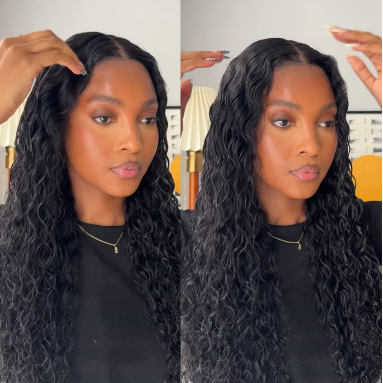 [mmaketi_langa]'s Special Link PreMax 180% / 220% Density Water Wave Glueless Flexi-Fit Drawstring 13x4 Frontal Lace Fluffy Curly Wig Pre-Cut Lace
