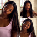 [thando.hadebee]'s Special Link PreMax Wigs | Ultra Natural Hairline Brown Highlight & Natural Black Silky Straight Glueless 13x4 Frontal Lace Long Wig Pre-Cut Lace