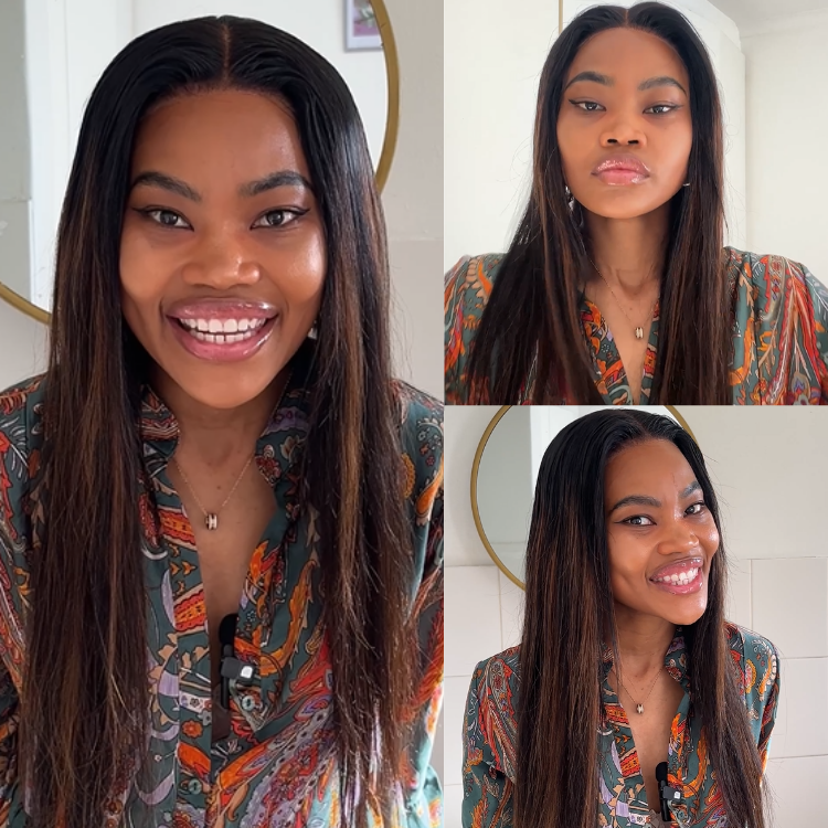 [homba_mazaleni]'s Special Link PreMax Wigs | Ultra Natural Hairline Brown Highlight & Natural Black Silky Straight Glueless 13x4 Frontal Lace Long Wig Pre-Cut Lace