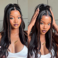[sihle_moye]'s Special Link PreMax Wigs | Ultra Natural Hairline Brown Highlight & Natural Black Silky Straight Glueless 13x4 Frontal Lace Long Wig Pre-Cut Lace