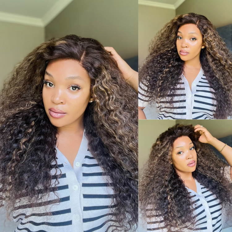 [_zeey_m]'s Special Link SouthKiss All-Day Comfort™ Wig PartingMax Brown Highlights Funmi Curly 7x6 Closure HD Lace Glueless Wig Pre Cut Lace