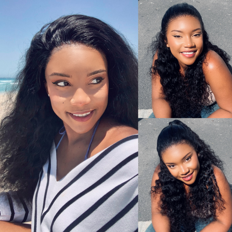 [nelisa_msila]'s Special Link PreMax 180% / 220% Density Water Wave Glueless Flexi-Fit Drawstring 13x4 Frontal Lace Fluffy Curly Wig Pre-Cut Lace