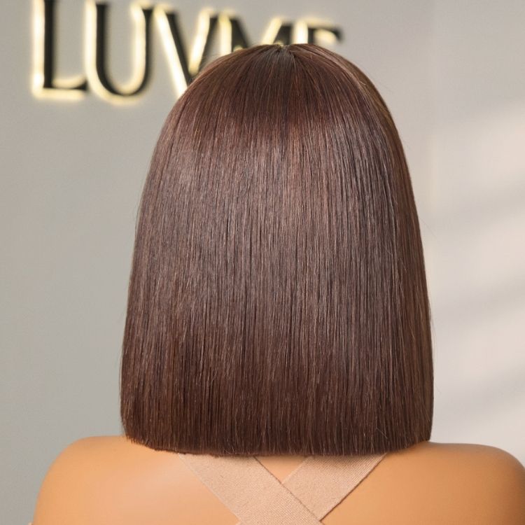 VolumeMAX™ 200% Density Chestnut Brown ReadytoGo Super Double Drawn 4x4 Lace 10 inches Wig Pre-cut Lace