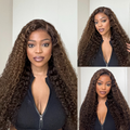[boits_diale]'s Special Link SouthKiss All-Day Comfort™ Wig PartingMax Brown Highlights Funmi Curly 7x6 Closure HD Lace Glueless Wig Pre Cut Lace