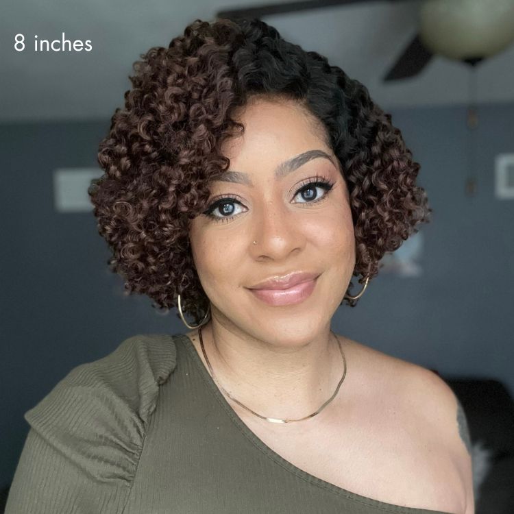 ReadytoGo Trendy Short Cut Curly Minimalist HD Lace Glueless Side Part Wig 100% Human Hair Pre-Cut Lace