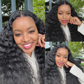[omolemo_tsk]'s Special Link PreMax 180% / 220% Density Water Wave Glueless Flexi-Fit Drawstring 13x4 Frontal Lace Fluffy Curly Wig Pre-Cut Lace