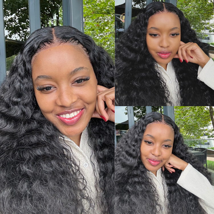 [omolemo_tsk]'s Special Link PreMax 180% / 220% Density Water Wave Glueless Flexi-Fit Drawstring 13x4 Frontal Lace Fluffy Curly Wig Pre-Cut Lace