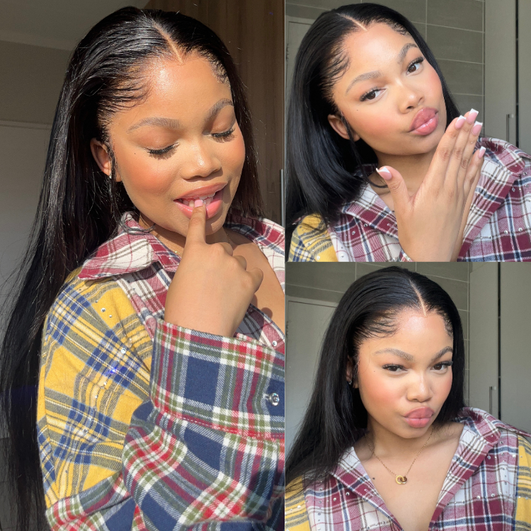 [_mee.mieee]'s Special Link NatureMAX™ Pre-do Lagos Hairline Flexi Fit Invisi Drawstring Cap Silky Straight Glueless 13x4 Frontal HD Lace Wig Pre-Cut Lace