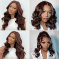Worth I Charming Brown Layered Cut Loose Wave 5x5 Closure Lace Glueless Wig 100% Human Hair