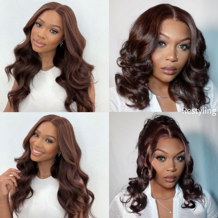 Worth I Charming Brown Layered Cut Loose Wave 5x5 Closure Lace Glueless Wig 100% Human Hair