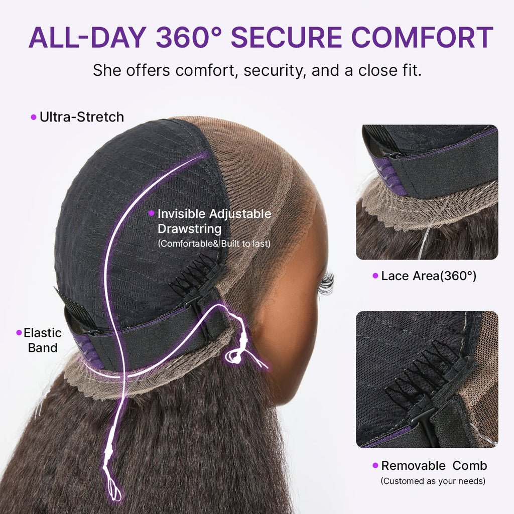 special I MyOwn-Fit™ 360 HD Lace Free Parting Water Wave Wig Flexi-Fit Invisi Drawstring Cap & Pre-Cut Lace
