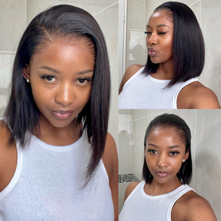 [thiwe_m]'s Special Link NatureMAX™ Pre-do Lagos Hairline Flexi Fit Invisi Drawstring Cap Silky Straight Bob 13x4 Frontal HD Lace Wig Pre-Cut Lace