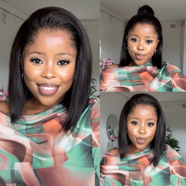 [bella_nkambule]'s Special Link NatureMAX™ Pre-do Lagos Hairline Flexi Fit Invisi Drawstring Cap Silky Straight Bob 13x4 Frontal HD Lace Wig Pre-Cut Lace