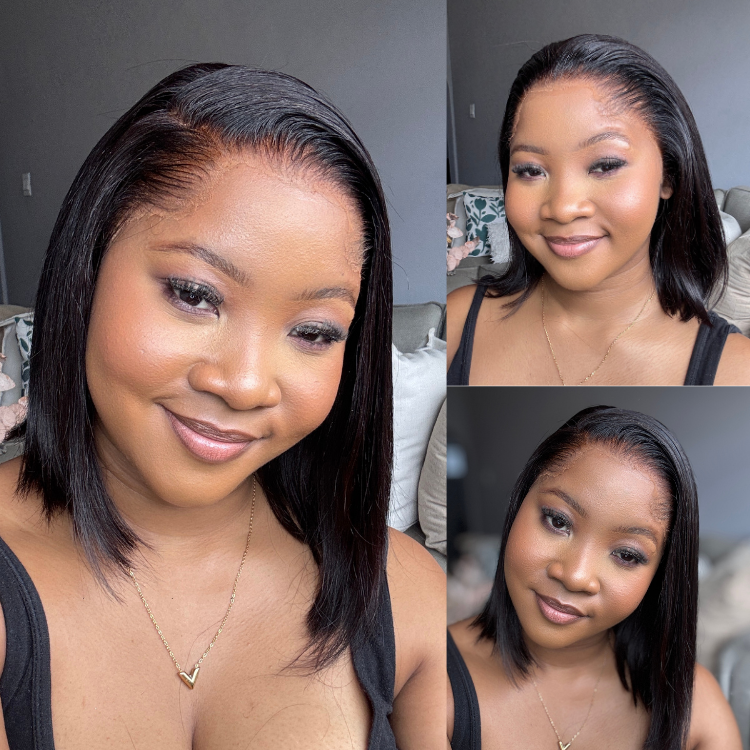 [ziphemagubane]'s Special Link NatureMAX™ Pre Lagos Hairline Flexi Fit Invisi Drawstring Cap Silky Straight Bob 13x4 Frontal HD Lace Wig Pre-Cut Lace