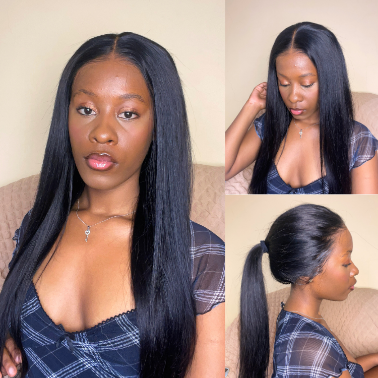 [bongol.bee]'s Special Link PreMax Wigs - Flexi-Fit Silky Straight Invisi Drawstring Cap & HD Lace & Regular Lace Glueless 13x4 Frontal Lace Human Hair Wig Pre-Cut Lace