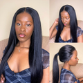[bongol.bee]'s Special Link PreMax Wigs - Flexi-Fit Silky Straight Invisi Drawstring Cap & HD Lace & Regular Lace Glueless 13x4 Frontal Lace Human Hair Wig Pre-Cut Lace