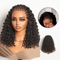 special I Readitress™ Knotless Fulani Braids Deep Wave Glueless Ear-to-ear 13x4 Frontal HD Lace Wig Human Hair